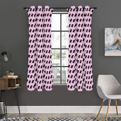 Purple Holy Bible Pattern Print Curtain
