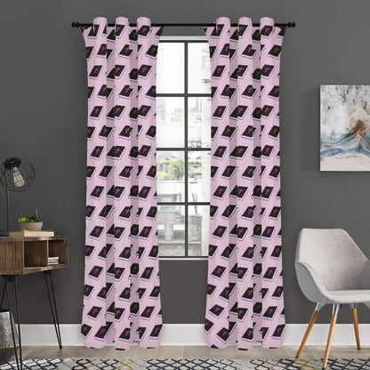 Purple Holy Bible Pattern Print Curtain