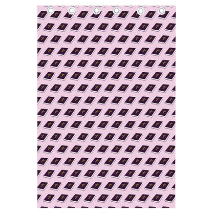 Purple Holy Bible Pattern Print Curtain