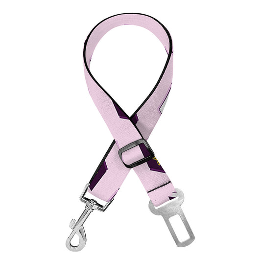 Purple Holy Bible Pattern Print Dog Seat Belt