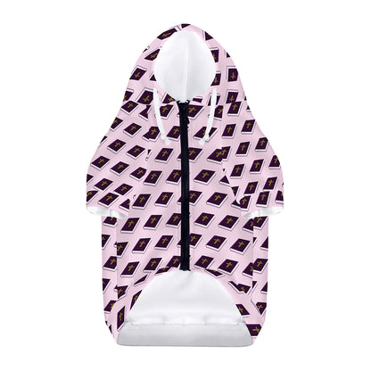 Purple Holy Bible Pattern Print Dog Zip Up Hoodie