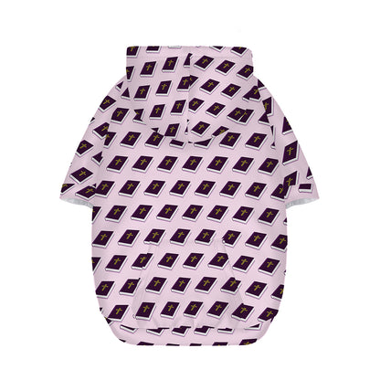 Purple Holy Bible Pattern Print Dog Zip Up Hoodie