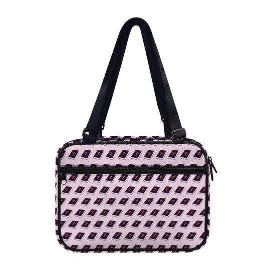 Purple Holy Bible Pattern Print Double Strap Bible Bag