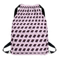 Purple Holy Bible Pattern Print Drawstring Backpack