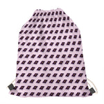 Purple Holy Bible Pattern Print Drawstring Bag