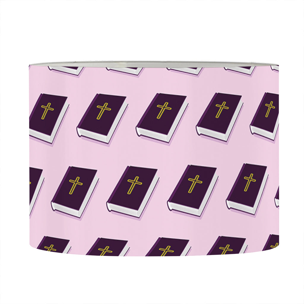 Purple Holy Bible Pattern Print Drum Lamp Shade