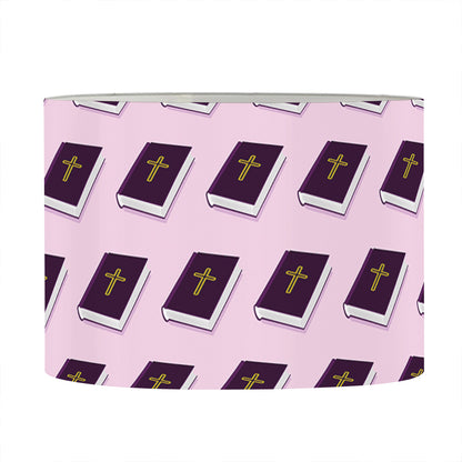 Purple Holy Bible Pattern Print Drum Lamp Shade