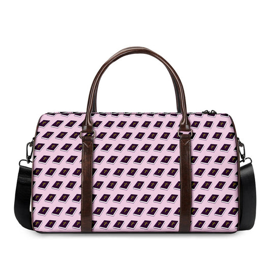 Purple Holy Bible Pattern Print Duffle Bag