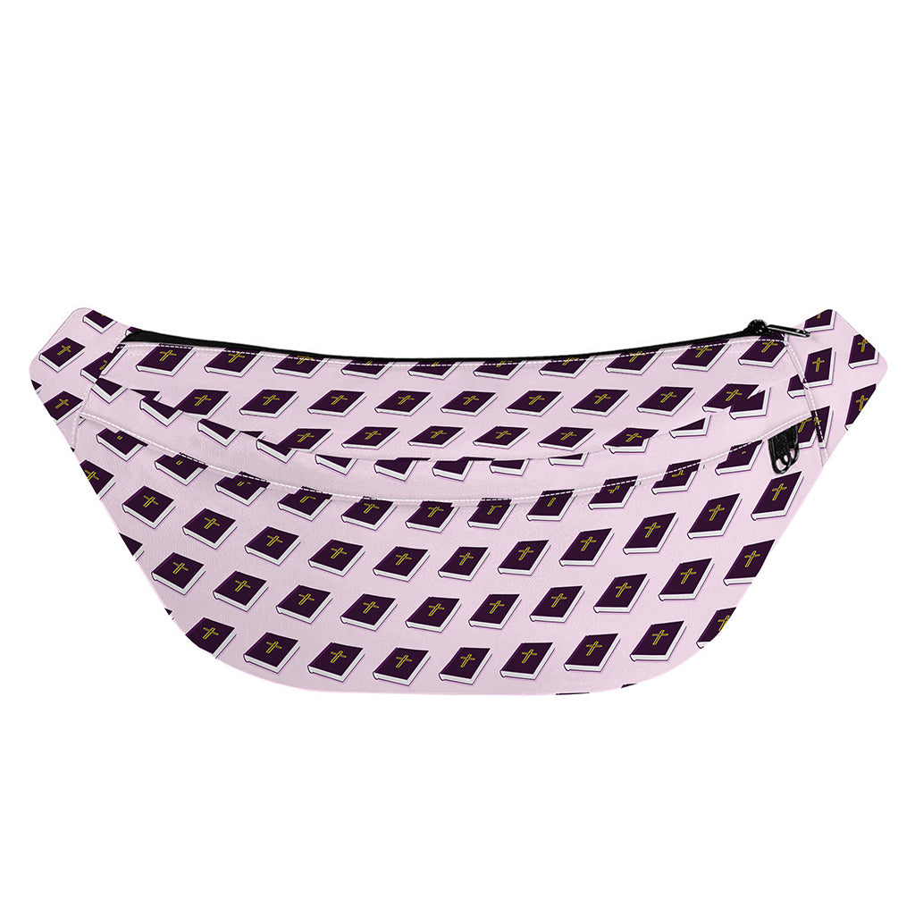 Purple Holy Bible Pattern Print Fanny Pack