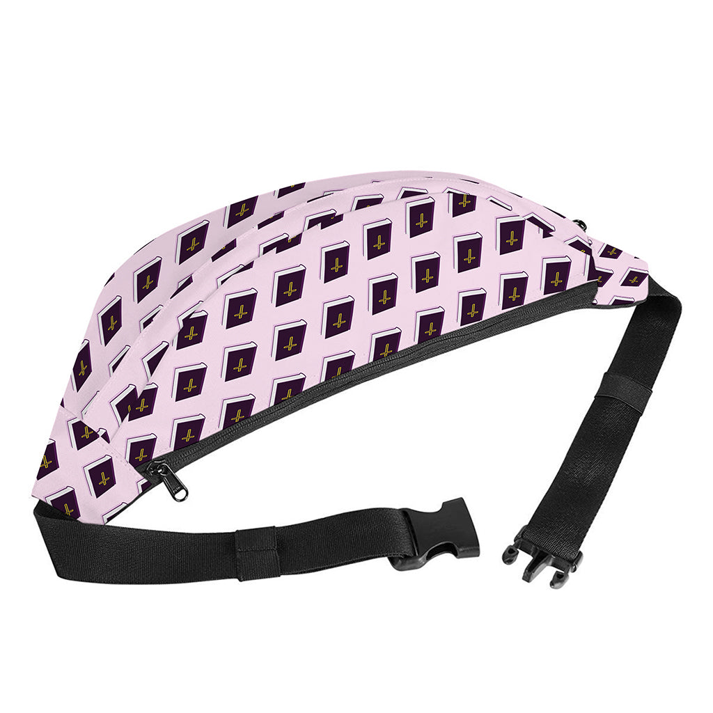 Purple Holy Bible Pattern Print Fanny Pack
