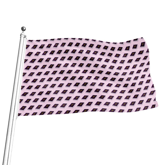 Purple Holy Bible Pattern Print Flag