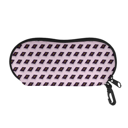 Purple Holy Bible Pattern Print Glasses Case
