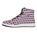 Purple Holy Bible Pattern Print High Top Leather Sneakers