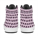 Purple Holy Bible Pattern Print High Top Leather Sneakers