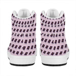 Purple Holy Bible Pattern Print High Top Leather Sneakers