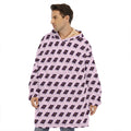 Purple Holy Bible Pattern Print Hoodie Blanket