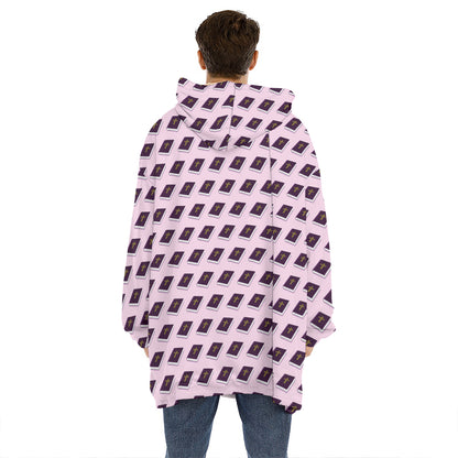 Purple Holy Bible Pattern Print Hoodie Blanket