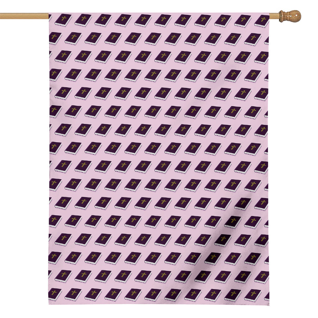 Purple Holy Bible Pattern Print House Flag