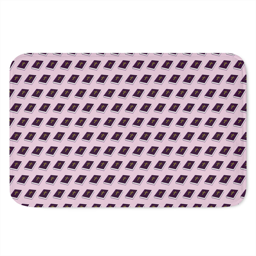 Purple Holy Bible Pattern Print Indoor Door Mat