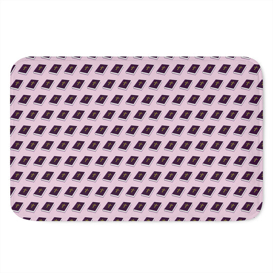 Purple Holy Bible Pattern Print Indoor Door Mat