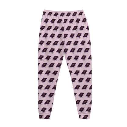 Purple Holy Bible Pattern Print Jogger Pants