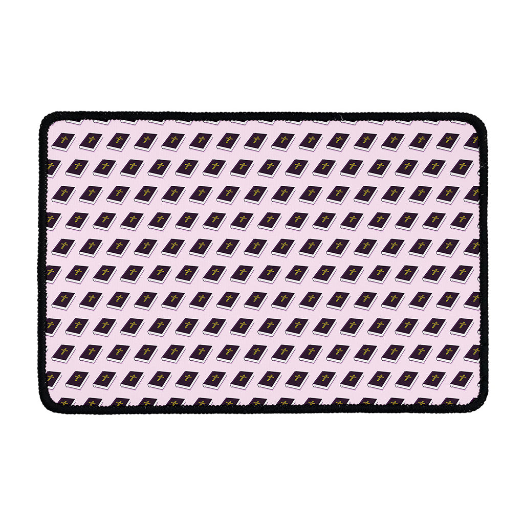 Purple Holy Bible Pattern Print Kitchen Mat