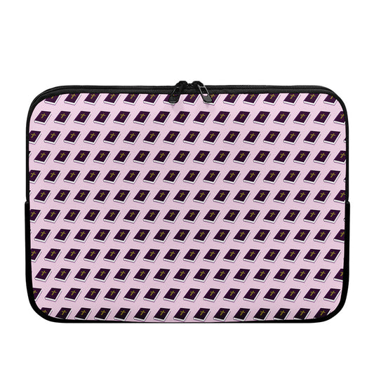 Purple Holy Bible Pattern Print Laptop Sleeve