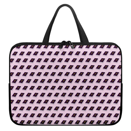Purple Holy Bible Pattern Print Laptop Sleeve With Handle