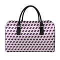 Purple Holy Bible Pattern Print Leather Duffel Bag