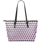 Purple Holy Bible Pattern Print Leather Tote Bag