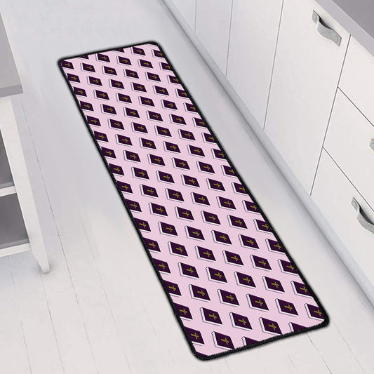 Purple Holy Bible Pattern Print Long Kitchen Mat