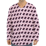Purple Holy Bible Pattern Print Long Sleeve Baseball Jersey