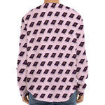 Purple Holy Bible Pattern Print Long Sleeve Baseball Jersey