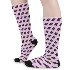 Purple Holy Bible Pattern Print Long Socks