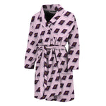 Purple Holy Bible Pattern Print Men's Bathrobe