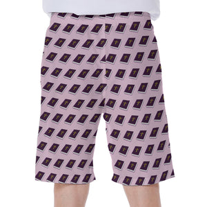 Purple Holy Bible Pattern Print Men's Beach Shorts