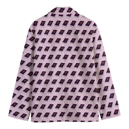 Purple Holy Bible Pattern Print Men's Blazer