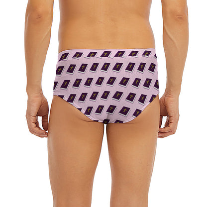 Purple Holy Bible Pattern Print Men's Briefs