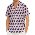 Purple Holy Bible Pattern Print Men's Deep V-Neck Shirt