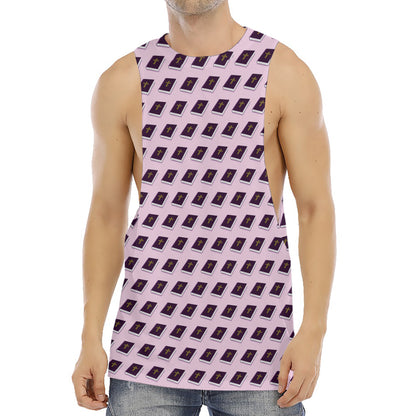 Purple Holy Bible Pattern Print Men's Muscle Tank Top