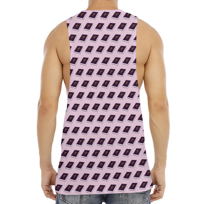 Purple Holy Bible Pattern Print Men's Muscle Tank Top