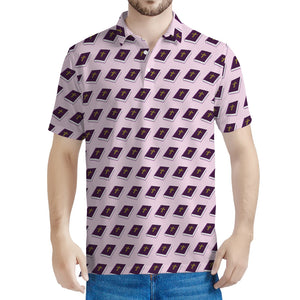 Purple Holy Bible Pattern Print Men's Polo Shirt