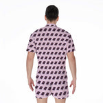 Purple Holy Bible Pattern Print Men's Rompers