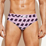 Purple Holy Bible Pattern Print Men's Swim Briefs