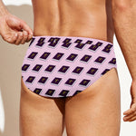Purple Holy Bible Pattern Print Men's Swim Briefs