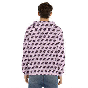 Purple Holy Bible Pattern Print Men's Velvet Pullover Hoodie