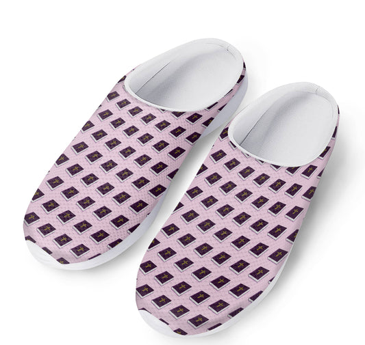 Purple Holy Bible Pattern Print Mesh Casual Shoes