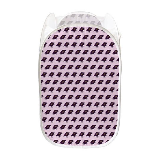 Purple Holy Bible Pattern Print Mesh Laundry Hamper