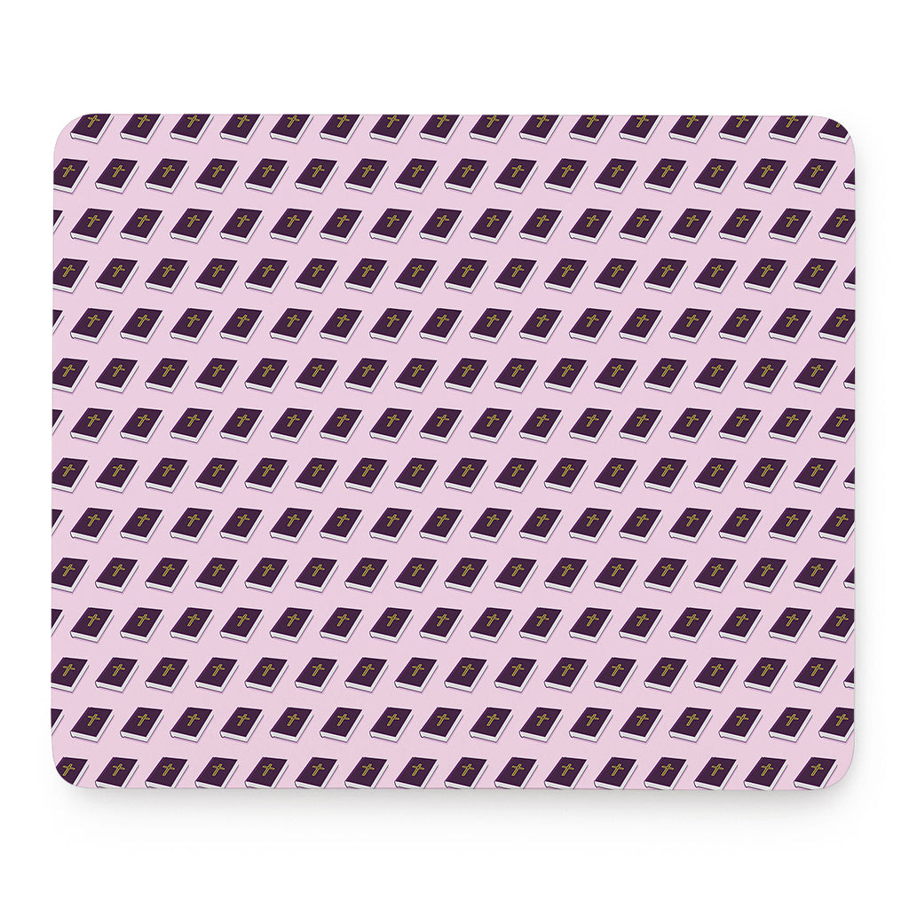 Purple Holy Bible Pattern Print Mouse Pad