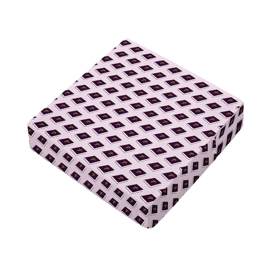 Purple Holy Bible Pattern Print Outdoor Seat Cushion Cover